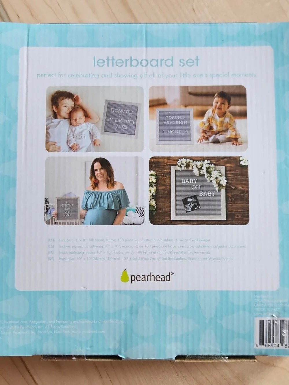 Pearhead Gray Letterboard Set with White Letters
